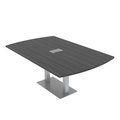 Skutchi Designs 7Ft Arc Rectangle Conference Table With Electric And Data, Square Metal Base, Asian Night H-AREC-4684DOU-AN-EL